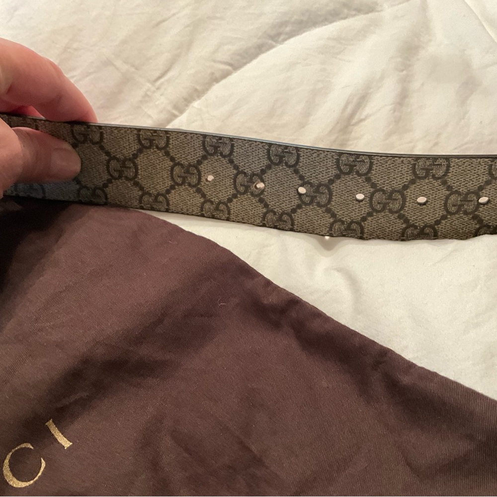 Gucci GG Supreme Unisex Leather Belt - Picture 3 of 7